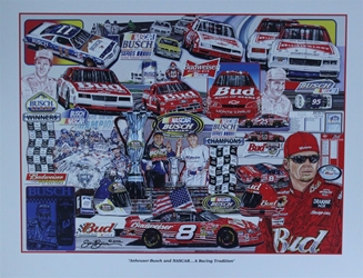 2002 " Anheuser-Busch and NASCAR...A Racing Tradition " Original Sam Bass Print 26" X 32.5" 2002 " Anheuser-Busch and NASCAR...A Racing Tradition " Original Sam Bass Print 26" X 32.5"