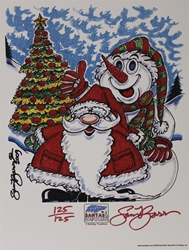 2009  Santa and Snowman #2 Numbered and Autographed by Sam Bass Lithograph 8.5 " X 11" 2009  Santa and Snowman #2 Numbered and Autographed by Sam Bass Lithograph 8.5 " X 11"