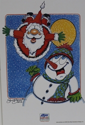 2012 Santa and Snowman #1  MINI Poster 11 " X 17" 2012 Santa and Snowman #1 MINI Poster 11 " X 17"
