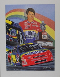 Autographed Jeff Gordon "Pot of Gold" Numbered Sam Bass 27" X 20" Print w/ COA Autographed Jeff Gordon "Pot of Gold" Numbered Sam Bass 27" X 20" Print w/ COA