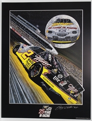Autographed Rusty Wallace "Silvermoon" Original Sam Bass 28" X 21" Print w/ COA Sam Bass, Rusty Wallace, Miller Lite, Monster Energy Cup Series, Winston Cup, Poster