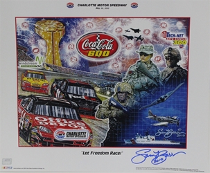 Autographed by Sam Bass Charlotte Motor Speedway 2010 Coca Cola 600 "Let Freedom Race!" Sam Bass Poster 18" X 21.5" Sam Bas Poster,Autographed by Sam Bass Charlotte Motor Speedway 2010 Coca Cola 600 "Let Freedom Race!" Sam Bass Poster 18" X 21.5"