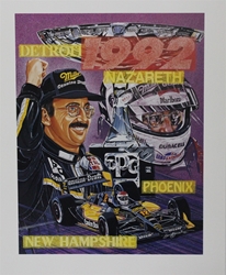 Bobby Rahal 1992 Champion IndyCar Sam Bass Print 27" x 21" Bobby Rahal 1992 Champion IndyCar Sam Bass Print 27" x 21"