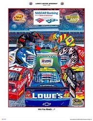 Charlotte Motor Speedway 2009 BOA 500 "Are You Ready...?" Sam Bass Poster 27.5" X 21.5" Sam Bas Poster