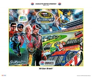 Charlotte Motor Speedway 2010 "All-Star Brawl!" Sam Bass Poster 18" X 21.5" Sam Bas Poster