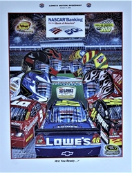 Charlotte Motorspeedway 2009 BOA 500 "Are You Ready...?" Sam Bass Numbered Print 27.5" X 21.5" Charlotte Motorspeedway 2009 BOA 500 "Are You Ready...?" Sam Bass Numbered  Print 27.5" X 21.5"