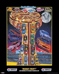Charlotte Motorspeedway 2013 BOA 500"Road Trip!" Sam Bass Poster 24" X 18" Sam Bas Poster