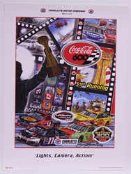 Charlotte Motorspeedway 2014 Coca-Cola 600 "Lights, Camera, Action!" Sam Bass Poster 24" X 18" Sam Bas Poster