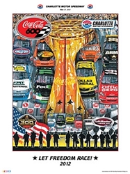 Charlotte Motorspeedway Coca Cola 600 "2012 Let Freedom Race!" Sam Bass Poster 24" X 18" Sam Bas Poster