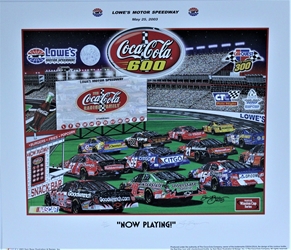 Coca-Cola 600 2003 "Now Playing!" Sam Bass Numbered Print 19.5" X 22.5" Coca-Cola 600 2003 "Now Playing!" Sam Bass Numbered Print 19.5" X 22.5"