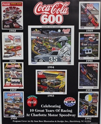 Coca-Cola 600 Celebrating 10 Years of Racing @ Charlotte Speedway Sam Bass Print 25" x 30" Coca-Cola 600 Celebrating 10 Years of Racing @ Charlotte Speedway Sam Bass Print 25" x 30"
