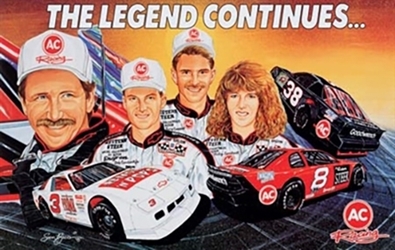 Dale Earnhardt 1995 "The Legend Continues..." Sam Bass Poster 19" X 28" Sam Bas Poster