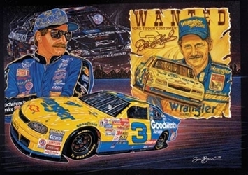 Dale Earnhardt 1999 "Blast From The Past!" (Mini) Sam Bass Poster 12" X 16" Sam Bas Poster