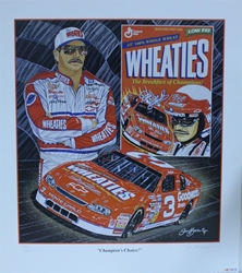 Dale Earnhardt " Champions Choice" in White Original Sam Bass Print 27" X 24" Dale Earnhardt " Champions Choice In White " Original Sam Bass Print 27" X 24"