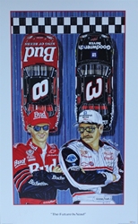 Dale Earnhardt & Dale Earnhardt Jr "The Future is Now" Original Numbered 2000 Sam Bass 33" X 20" Print Dale Earnhardt & Dale Earnhardt Jr "The Future is Now" Original Numbered 2000 Sam Bass 33" X 20" Print