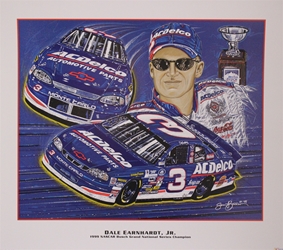 Dale Earnhardt Jr. " BGN 1999 Championship " Original Sam Bass Print 27" X 24" Dale Earnhardt Jr. " BGN 1999 Championship " Original Sam Bass Print 27" X 24"