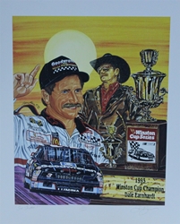 Dale Earnhardt "Six Shooter" Numbered Sam Bass 27" X 23" Print Sam Bass, Intimidator, Earnhardt Sr., 1987, Monster Energy Cup Series, Winston Cup,Poster, The Count of Monte Carlo, Chanpion, Ralph, Dale Earnhardt "Six Shooter" Numbered Sam Bass 27" X 23" Print