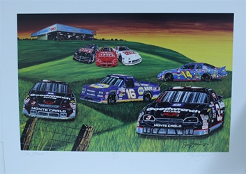 Dale Earnhardt " The Stable " Original Numbered Sam Bass Print 20" X 27" Dale Earnhardt " The Stable " Original Numbered Sam Bass Print 20" X 27"