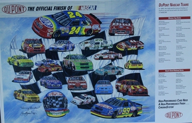 DuPont The Official Finish Of Nascar 1993 " Winning Finishes " Sam Bass Poster 22" X 34.5" DuPont The Official Finish Of Nascar 1993 " Winning Finishes " Sam Bass Poster 22" X 34.5"