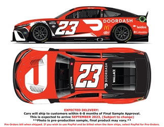 *Preorder* Bubba Wallace 2023 DoorDash 1:24 Color Chrome Nascar Diecast Bubba Wallace, Nascar Diecast, 2023 Nascar Diecast, 1:24 Scale Diecast