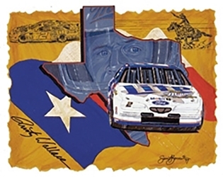Rusty Wallace 1997 "The Eyes Of Texas..." Sam Bass Poster 22.5" X 26.5" Sam Bas Poster