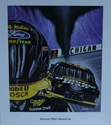 Rusty Wallace "Awesome When Opened Up!" Original  Numbered Sam Bass Print 26" X 23" Rusty Wallace "Awesome When Opened Up!" Original  Numbered  Sam Bass Print 26" X 23"