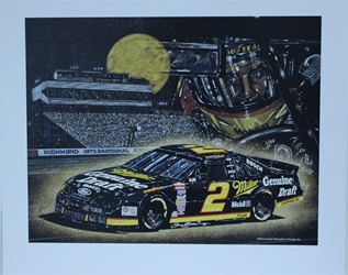 Rusty Wallace " Creatures Of The Night " Original Sam Bass Print 26" X 22" Rusty Wallace " Creatures Of The Night " Original Sam Bass Print 26" X 22"