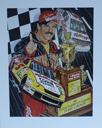 Terry Labonte 1996 Winston Cup Champion " Silver And Gold " Original Sam Bass Print 27" X 21" Terry Labonte 1996 Winston Cup Champion Original Sam Bass Print 27" X 21"
